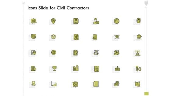 Icons Slide For Civil Contractors Ppt Summary Portrait PDF