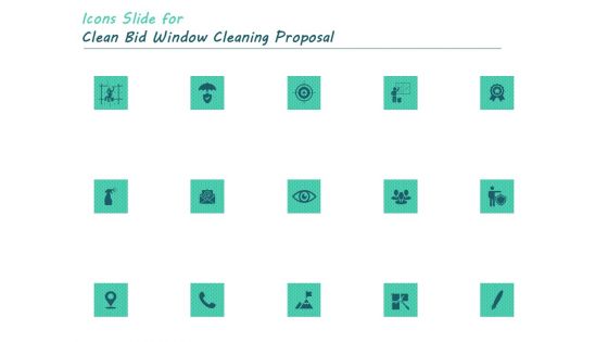 Icons Slide For Clean Bid Window Cleaning Proposal Ppt Summary Structure PDF