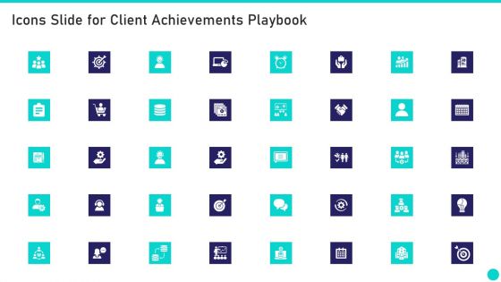 Icons Slide For Client Achievements Playbook Mockup PDF