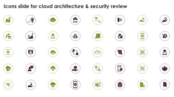 Icons Slide For Cloud Architecture And Security Review Mockup PDF