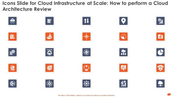 Icons Slide For Cloud Infrastructure At Scale How To Perform A Cloud Architecture Review Download PDF