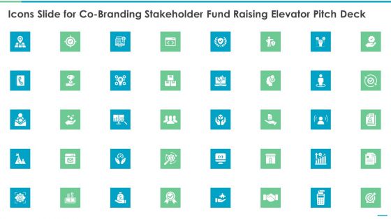 Icons Slide For Co Branding Stakeholder Fund Raising Elevator Pitch Deck Inspiration PDF