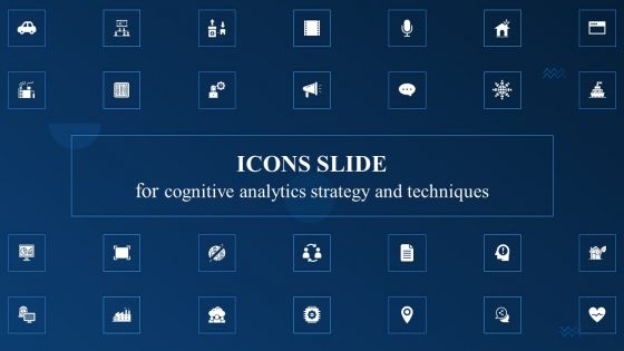 Icons Slide For Cognitive Analytics Strategy And Techniques Structure PDF