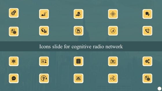 Icons Slide For Cognitive Radio Network Infographics PDF