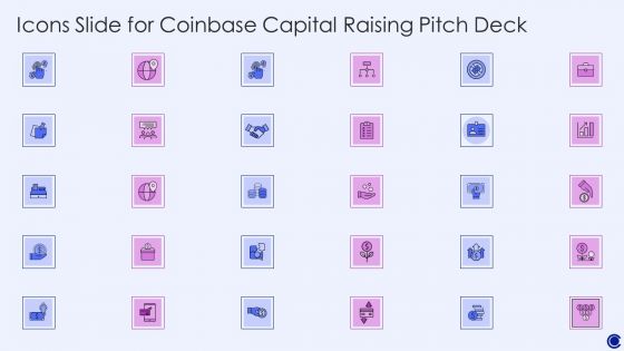 Icons Slide For Coinbase Capital Raising Pitch Deck Ppt Gallery Brochure PDF
