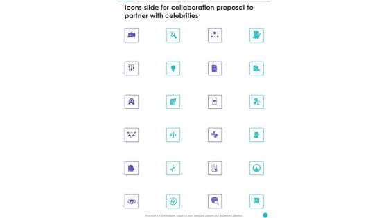 Icons Slide For Collaboration Proposal To Partner With Celebrities One Pager Sample Example Document