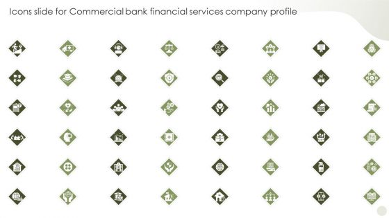 Icons Slide For Commercial Bank Financial Services Company Profile Information PDF