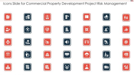 Icons Slide For Commercial Property Development Project Risk Management Demonstration PDF