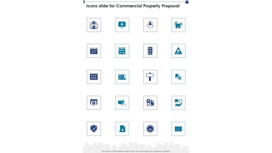 Icons Slide For Commercial Property Proposal One Pager Sample Example Document