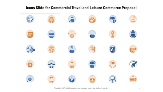 Icons Slide For Commercial Travel And Leisure Commerce Proposal Template PDF