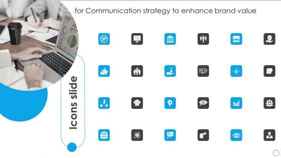 Icons Slide For Communication Strategy To Enhance Brand Value Brochure PDF