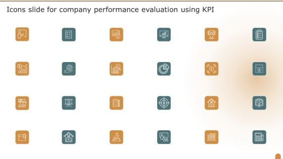 Icons Slide For Company Performance Evaluation Using KPI Topics PDF