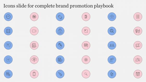 Icons Slide For Complete Brand Promotion Playbook Template PDF