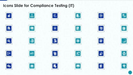 Icons Slide For Compliance Testing IT Brochure PDF