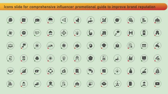 Icons Slide For Comprehensive Influencer Promotional Guide To Improve Brand Reputation Inspiration PDF