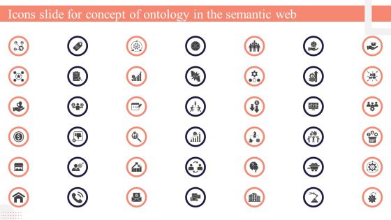 Icons Slide For Concept Of Ontology In The Semantic Web Demonstration PDF