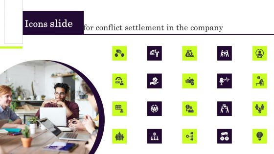 Icons Slide For Conflict Settlement In The Company Microsoft PDF