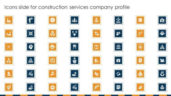 Icons Slide For Construction Services Company Profile Download PDF