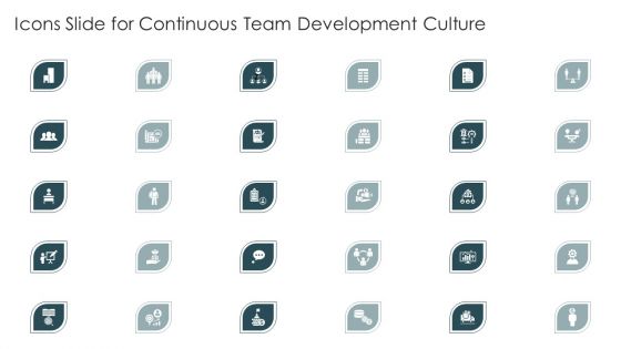 Icons Slide For Continuous Team Development Culture Background PDF