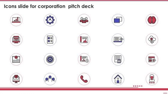 Icons Slide For Corporation Pitch Deck Ppt PowerPoint Presentation Professional Maker PDF