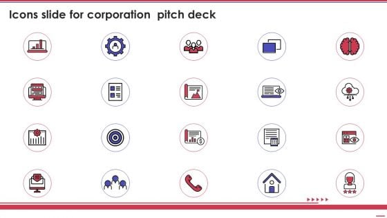 Icons Slide For Corporation Pitch Deck Ppt PowerPoint Presentation Professional Maker PDF