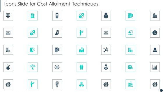 Icons Slide For Cost Allotment Techniques Template PDF