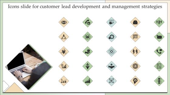 Icons Slide For Customer Lead Development And Management Strategies Elements PDF