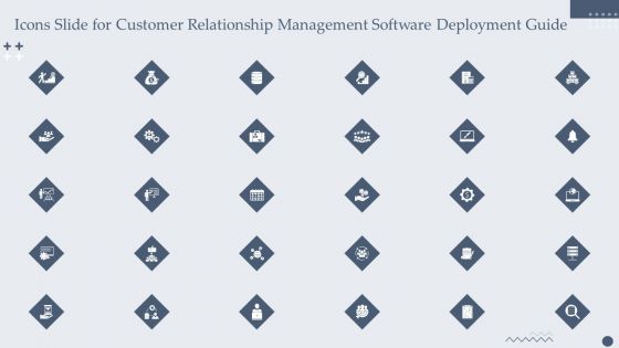 Icons Slide For Customer Relationship Management Software Deployment Guide Diagrams PDF