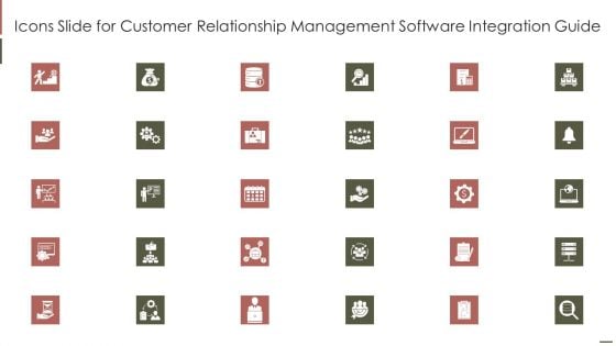 Icons Slide For Customer Relationship Management Software Integration Guide Pictures PDF