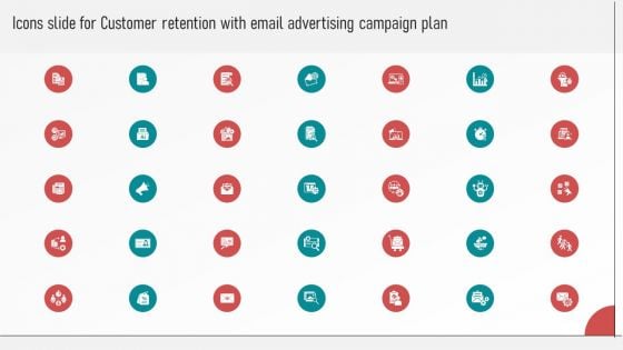 Icons Slide For Customer Retention With Email Advertising Campaign Plan Portrait PDF Icons Slide For Customer Retention With Email Advertising Campaign Plan Portrait PDF