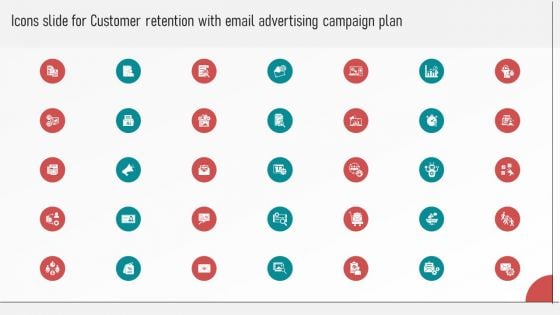 Icons Slide For Customer Retention With Email Advertising Campaign Plan Portrait PDF