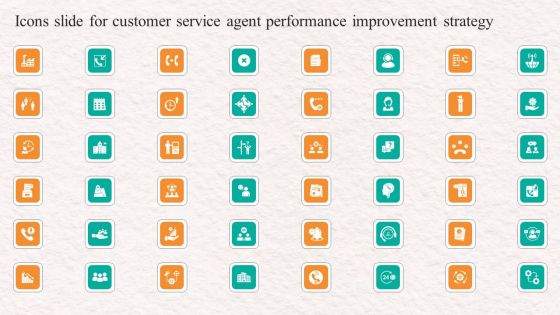 Icons Slide For Customer Service Agent Performance Improvement Strategy Brochure PDF