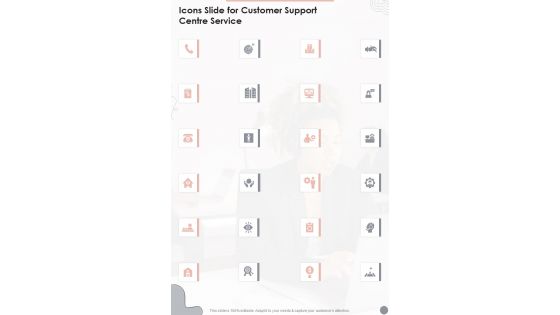 Icons Slide For Customer Support Centre Service One Pager Sample Example Document