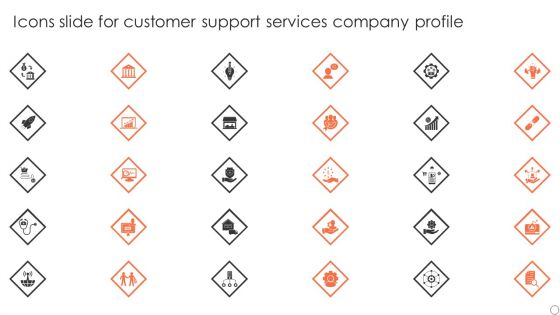 Icons Slide For Customer Support Services Company Profile Ppt PowerPoint Presentation File Graphics PDF