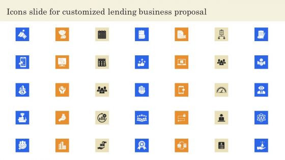 Icons Slide For Customized Lending Business Proposal Graphics PDF