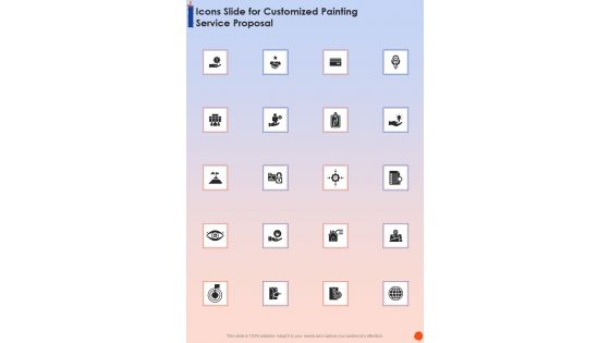 Icons Slide For Customized Painting Service Proposal One Pager Sample Example Document Icons Slide For Customized Painting Service Proposal One Pager Sample Example Document