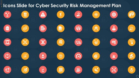 Icons Slide For Cyber Security Risk Management Plan Demonstration PDF