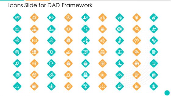 Icons Slide For DAD Framework Ppt File Vector PDF