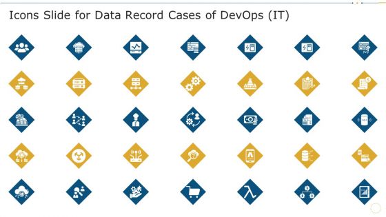 Icons Slide For Data Record Cases Of Devops IT Introduction PDF