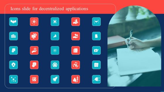 Icons Slide For Decentralized Applications Background PDF