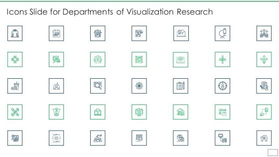 Icons Slide For Departments Of Visualization Research Elements PDF