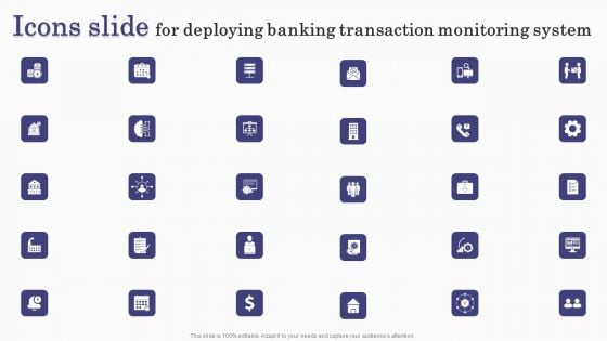 Icons Slide For Deploying Banking Transaction Monitoring System Introduction PDF