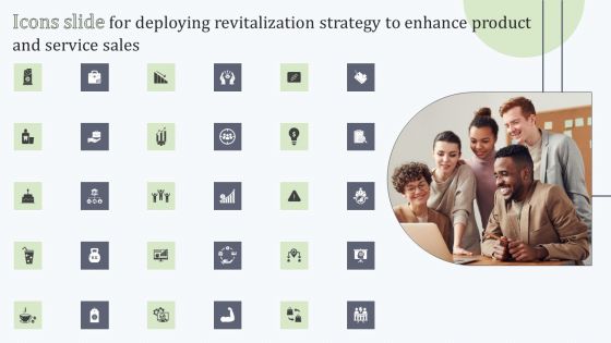 Icons Slide For Deploying Revitalization Strategy To Enhance Product And Service Sales Designs PDF