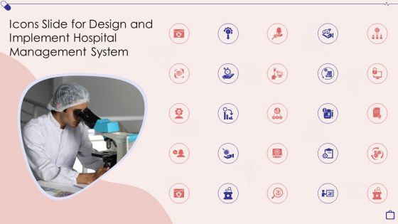 Icons Slide For Design And Implement Hospital Management System Inspiration PDF