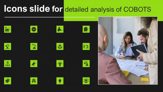 Icons Slide For Detailed Analysis Of COBOTS Mockup PDF