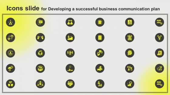 Icons Slide For Developing A Successful Business Communication Plan Clipart PDF