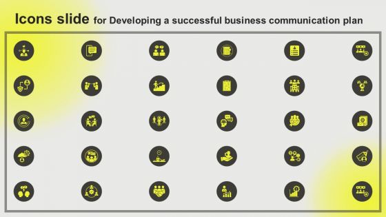 Icons Slide For Developing A Successful Business Communication Plan Clipart PDF