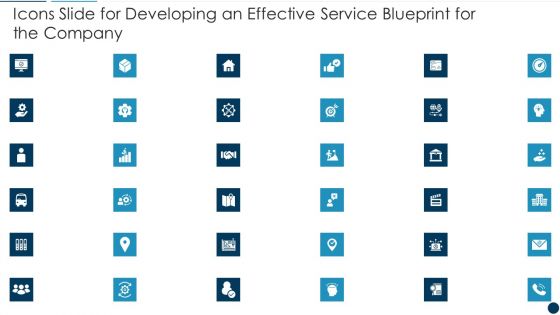 Icons Slide For Developing An Effective Service Blueprint For The Company Background PDF