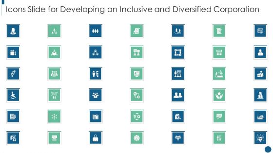 Icons Slide For Developing An Inclusive And Diversified Corporation Professional PDF