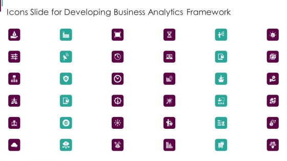 Icons Slide For Developing Business Analytics Framework Clipart PDF